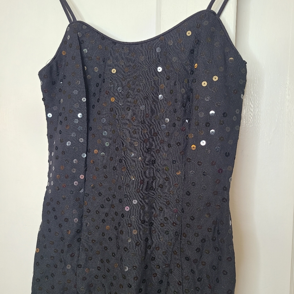 Vintage Jessica McClintock Gunne Sax 90s Sequin Slip Dress - Picture 3 of 8